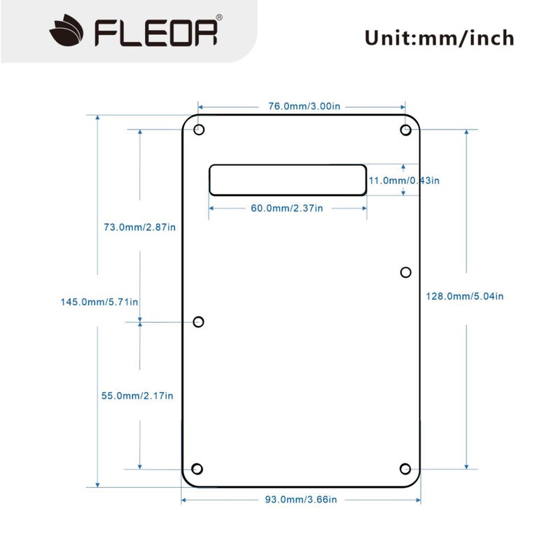 FLEOR فليور SSS 8 ثقب لوحة حماية خلفية للغيتار بتصميم عتيق مع براغي لأجزاء غيتار بتصميم عتيق، 1 طبقة سوداء - Image 3